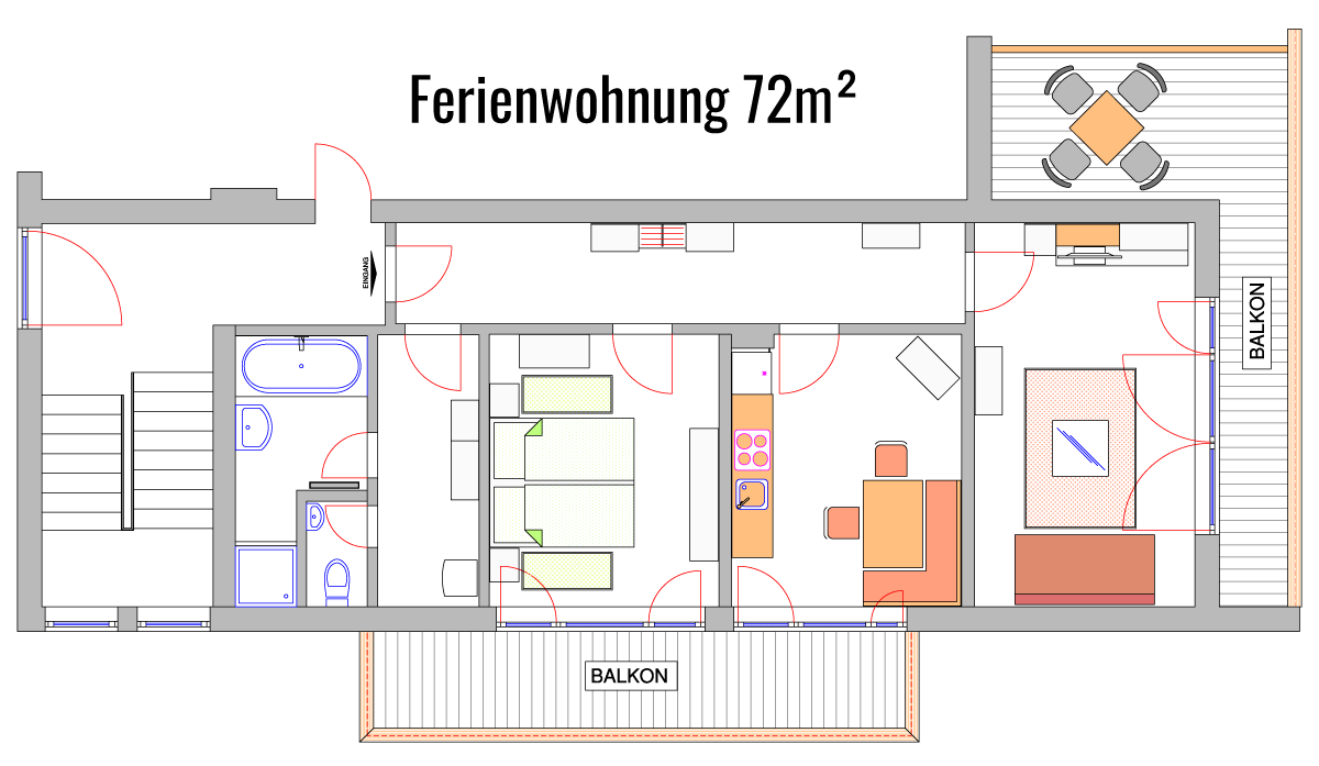 Ferienwohnung 72m²